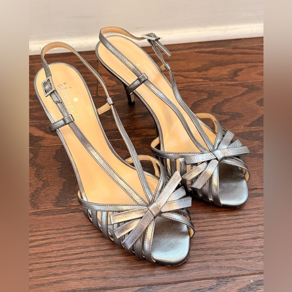 kate spade Shoes - Kate Spade silver stone  Heels size 8.5